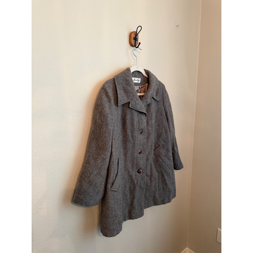 Bromleigh Wool Coat Womens Medium Grey Excellent Vintage ILGWU USA Made